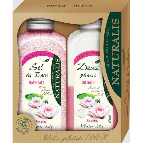 Naturalis Water Lili Набор для ванны Соль 1000 г + Пена 800 мл